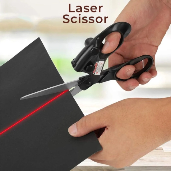 Laser-Guided Scissors for Precision Cutting – Perfect for Fabrics, Paper, Crafts, and Sewing (1 Pc)