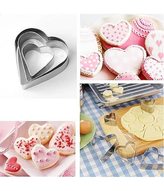 SHB Stainless Steel Cookie Cutter Shapes for Kids Flower, Round, Heart, Star Biscuit Metal Molds Cutters for Kitchen,Baking,Cutlet, Pastry Tools - 12 pcs Each Set