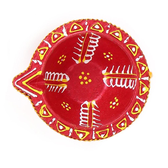 Mitti ke Decorative Diye - 12 Pcs (Can Filled up by Any Oil)