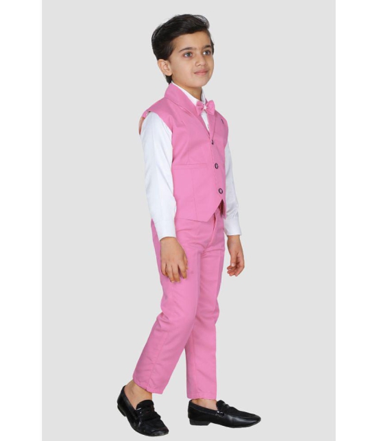 Fourfolds - Pink Cotton Blend Boys Shirt & Pants ( Pack of 1 ) - None