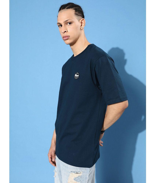 Difference of Opinion - Navy Cotton Oversized Fit Mens T-Shirt ( Pack of 1 ) - None