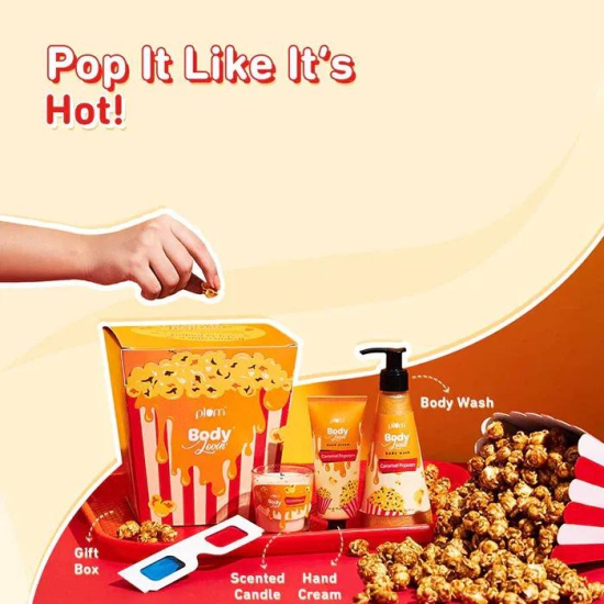 Caramel Popcorn & Chill Gift Kit by Plum BodyLovin'