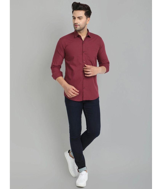 VERTUSY - Maroon 100% Cotton Regular Fit Men's Casual Shirt ( Pack of 1 ) - None