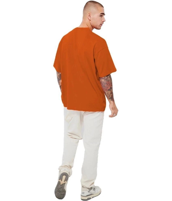 Leotude Cotton Blend Oversized Fit Printed Half Sleeves Mens T-Shirt - Orange ( Pack of 3 ) - None