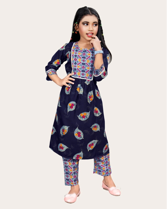 Girls Casual Kurta and Trouser Set-12 - 13 Years / Blue