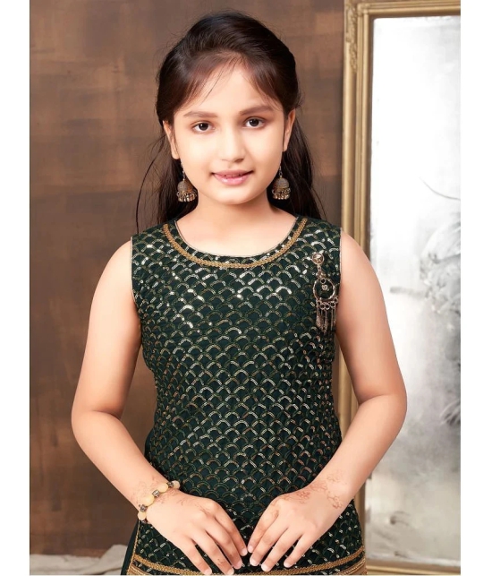 Aarika Dark Green Georgette Girls Suit Sets ( Pack of 1 ) - None