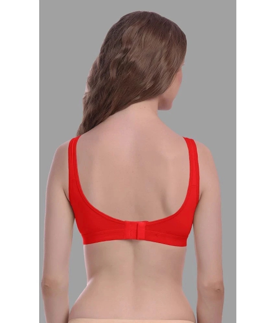 Madam - Red Cotton Blend Non Padded Womens Everyday Bra ( Pack of 1 ) - None