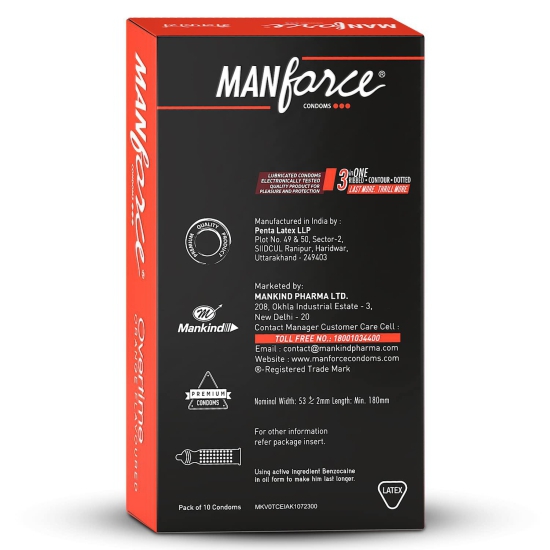 Manforce Condoms Assorted Flavour 10 Pcs x Pack of 5