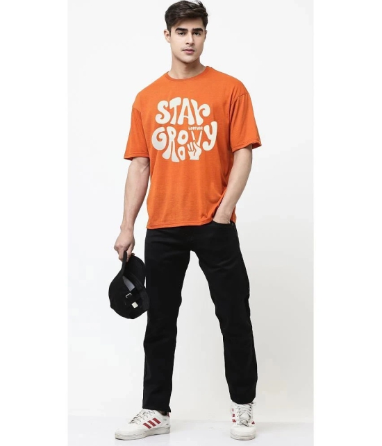 Leotude - Orange Cotton Blend Oversized Fit Mens T-Shirt ( Pack of 1 ) - None