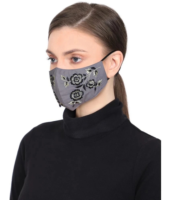 Anekaant - Grey Cotton Mask ( Pack of 1 )