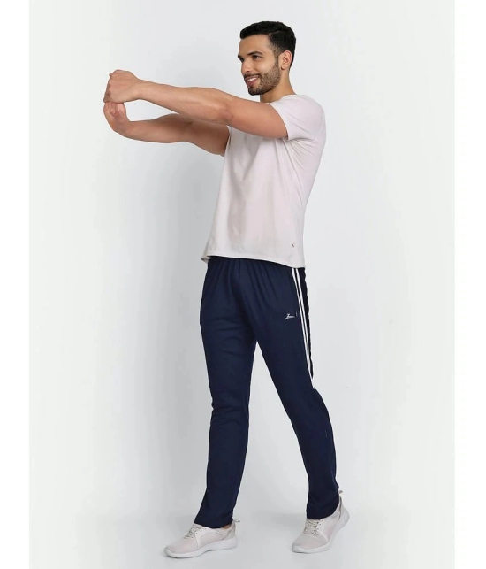 Zeffit - Navy Cotton Blend Mens Trackpants ( Pack of 1 ) - None