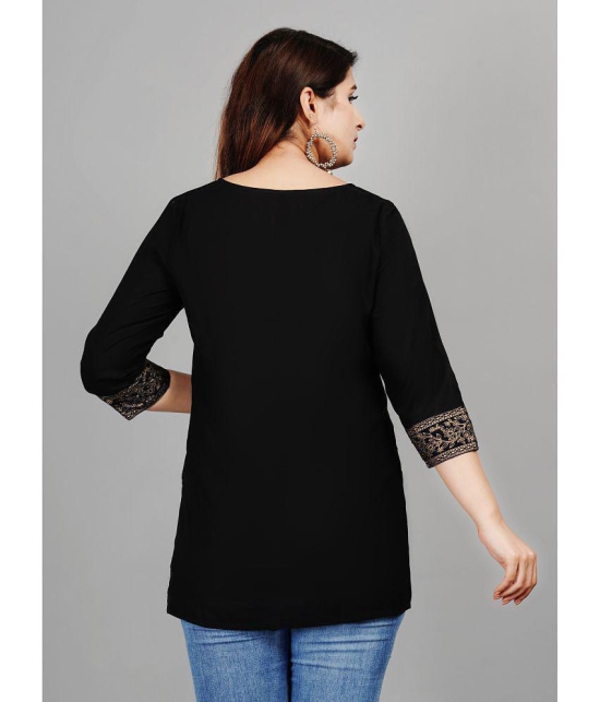 Smien - Black Rayon Womens Ethnic Tunic ( Pack of 1 ) - None