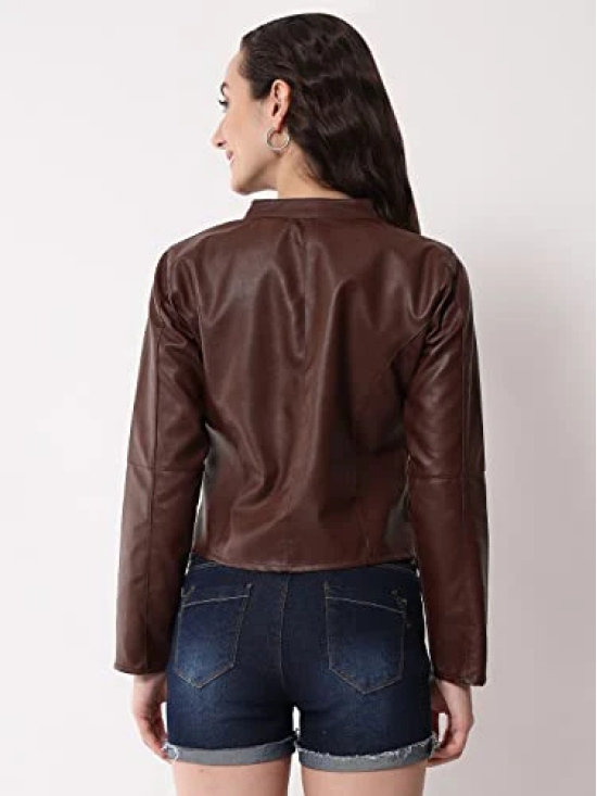 FUNDAY FASHION Women Other Full Sleeve Solid Leather Standard Length Jacket