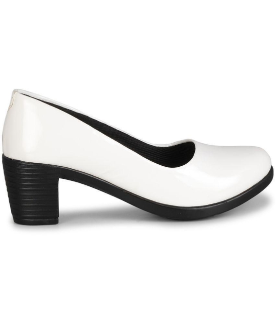 Saheb - White Womens Pumps Heels - None