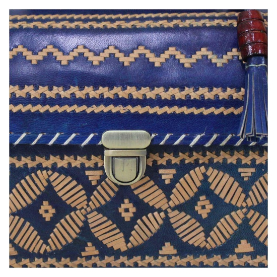 Garvi Gurjari (A Gujarat Govt Enterprise Handcrafted Kutchi Leather Sling Box Bag (GGCMLBB11)