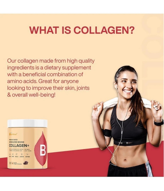 MyFitFuel Hydrolyzed Bovine Collagen with Hyaluronic Acid, Biotin, Zinc & Vitamin C. 250g, Chocolate