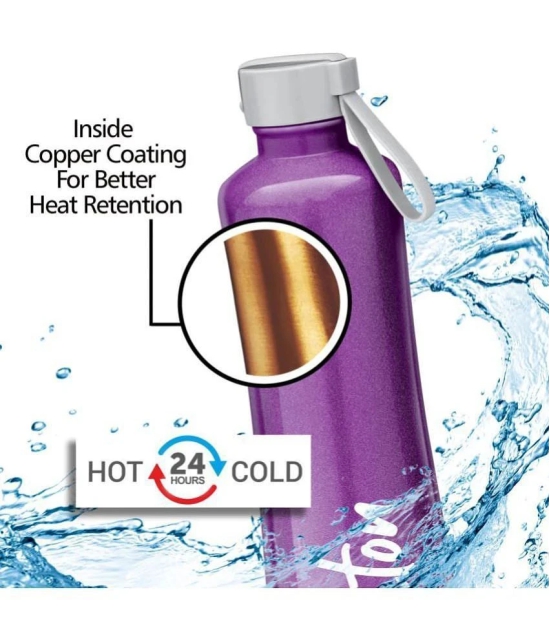 Milton New Tiara 900 Stainless Steel 24 Hours Hot and Cold Water Bottle, 750 ml, Purple - Purple