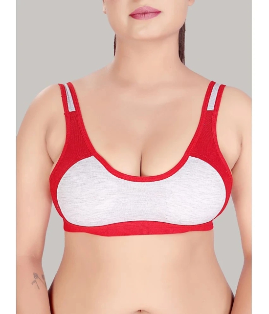 HAYA Red Cotton Non Padded Womens Everyday Bra ( Pack of 1 ) - None