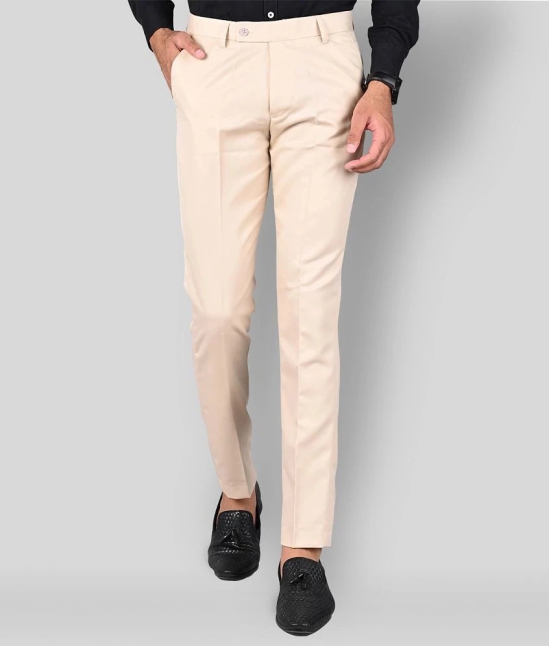 MANCREW - Cream Polycotton Slim - Fit Mens Formal Pants ( Pack of 1 ) - None