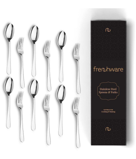 Frenchware - Silver Stainless Steel Cutlery Set ( Pack of 12 ) - Silver