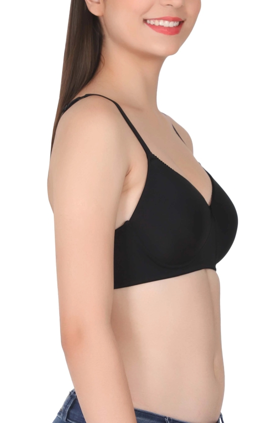 LacyLuxe Seamless Padded/Non-Wired Bra-36B / Black / Nylon Spandex Blend