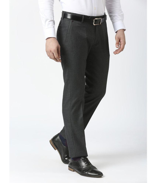 Solemio Charcoal Regular Formal Trouser ( Pack of 1 ) - None