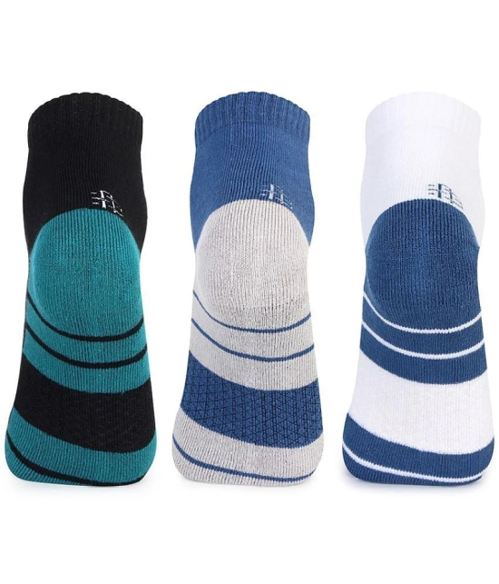 Bonjour 100% Organic Cotton Mens Colorblock Multicolor Ankle Length Socks ( Pack of 3 ) - Multicolor