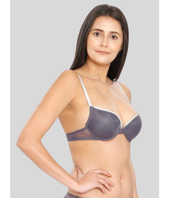 ILRASO - Light Grey Elastane Lightly Padded Women's Push Up Bra ( Pack of 1 ) - None