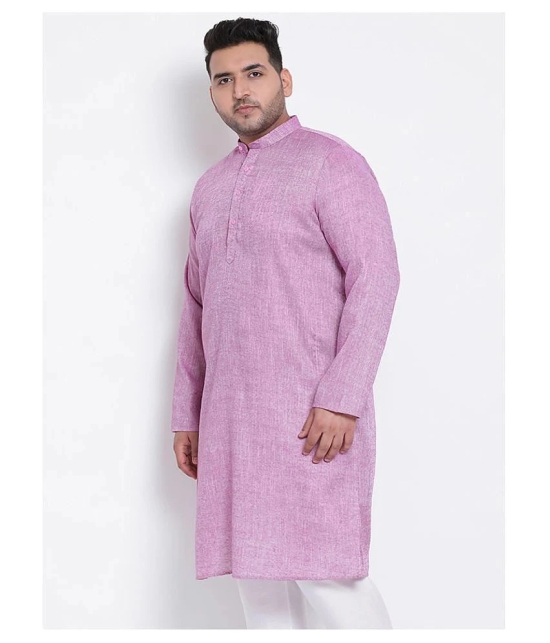 Hangup Purple Linen Kurta - None