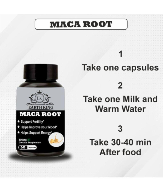 EARTH KING Maca Root Extract Capsule for Men & Women, 60 Capsules (Pack of 1)