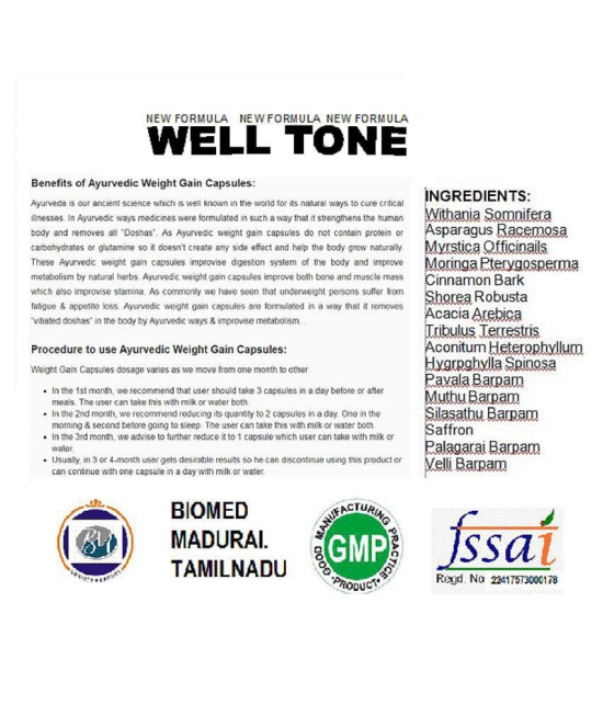 BioMed WELL TONE weight gain 90 no.s Unflavoured