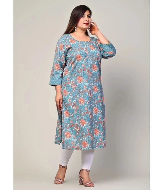 Swasti - Blue Cotton Womens Straight Kurti ( Pack of 1 ) - None