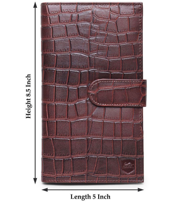 samtroh Croco Desing Leather Brown Passport Holder - Brown