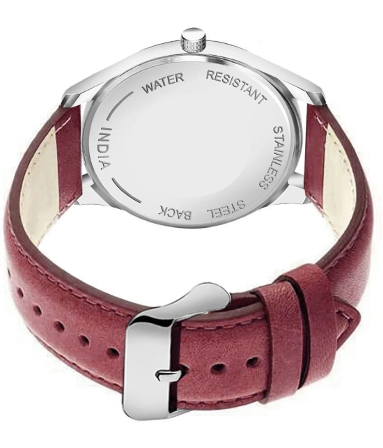 Newman Red Leather Analog Mens Watch