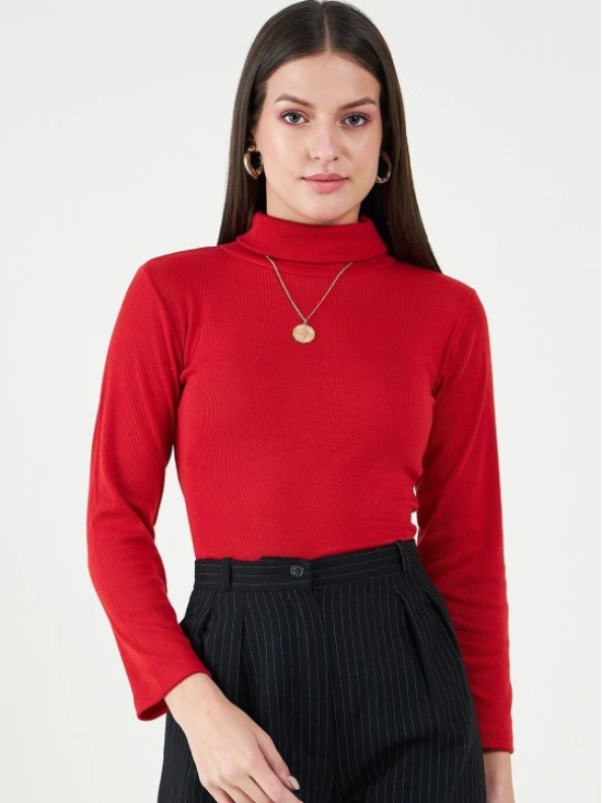 Long Sleeves Turtle Neck Cotton Fitted Top