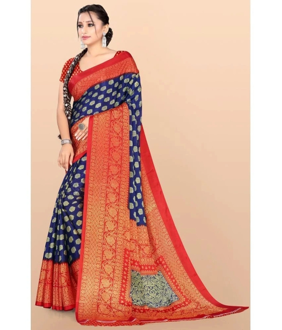 LEELAVATI - Multicolor Crepe Saree With Blouse Piece ( Pack of 1 ) - Multicolor