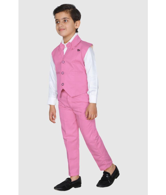 Fourfolds - Pink Cotton Blend Boys Shirt & Pants ( Pack of 1 ) - None