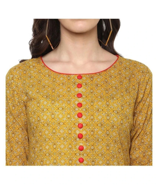 Yash Gallery Yellow Cotton Anarkali Kurti - XXL