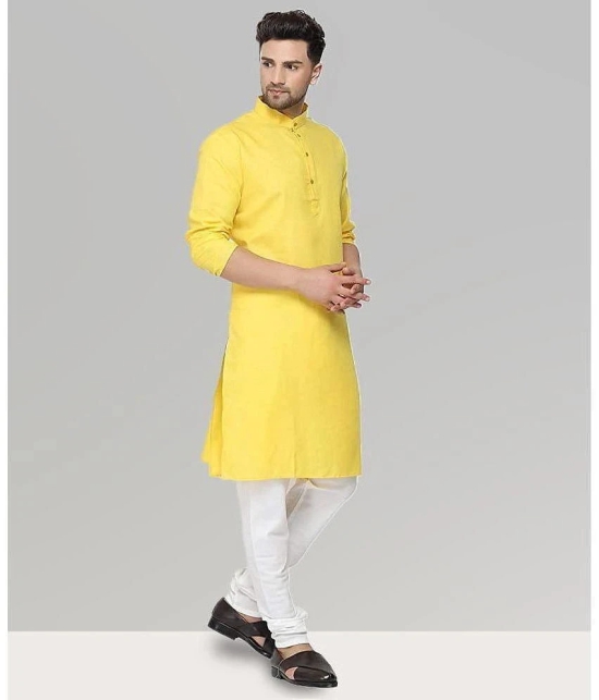 Goodluck - Yellow Cotton Regular Fit Mens Kurta Pyjama Set ( Pack of 1 ) - None