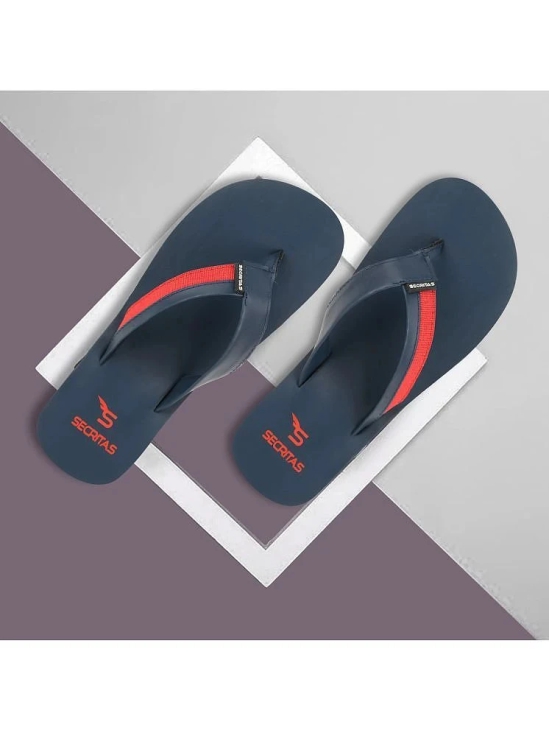 Secritas Navy Blue Mens Leather Slipper - None