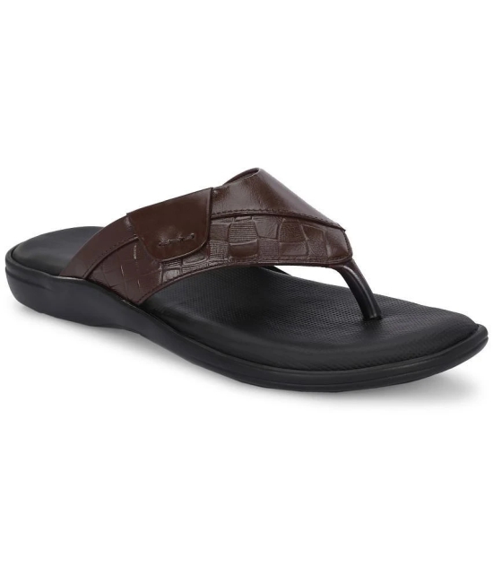 Leeport Brown Mens Thong Flip Flop - None