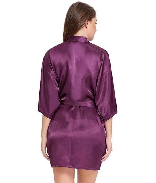 Celosia Satin Robes - Maroon Single - Free Size