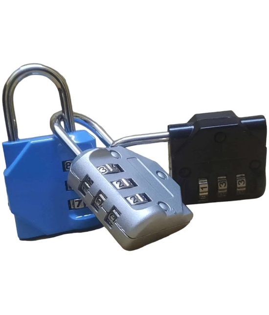 3 pc set 3 Digit  Long Hook Padlock/Combination Lock