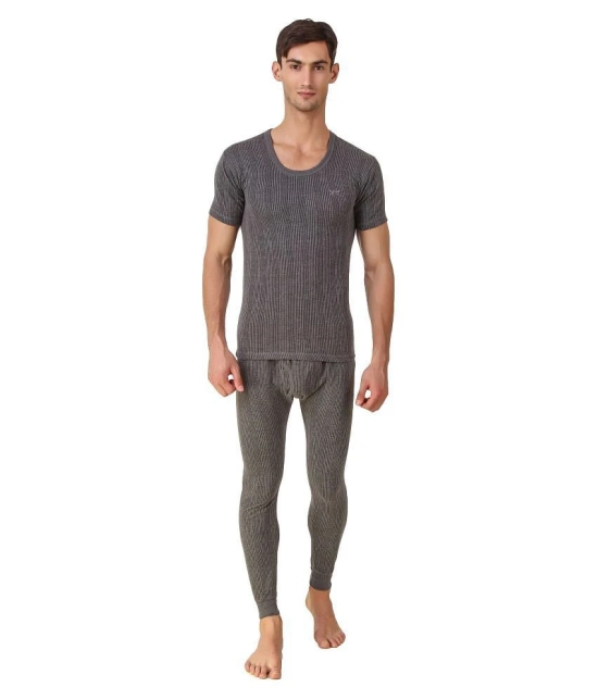 Hap Kings - Grey Cotton Blend Mens Thermal Sets ( Pack of 1 ) - None