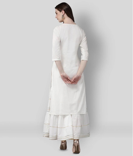 Juniper - White Rayon Womens Straight Kurti - L