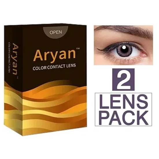 Aryan Super Premium Quarterly Disposable Color Contact lens most safest enthralling cosmetic lens for Men and Women 2 Pcs--0.25