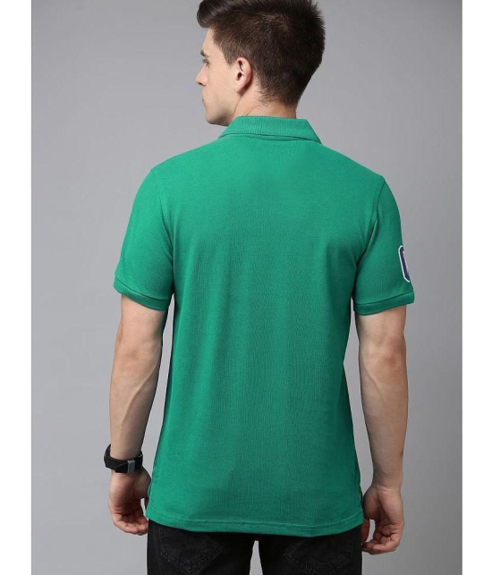 ADORATE Cotton Blend Regular Fit Embroidered Half Sleeves Mens Polo T Shirt - Green ( Pack of 1 ) - None