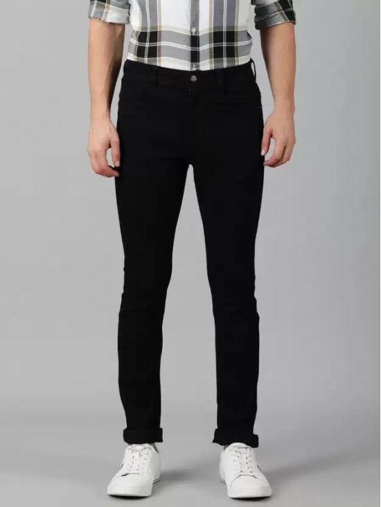 Men Regular Mid Rise Black Jeans