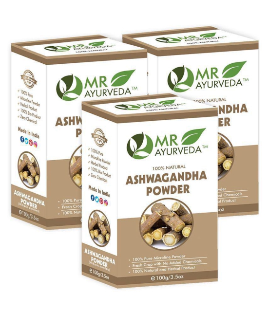 MR Ayurveda Organic Ashwagandha Powder Hair Scalp Treatment 300 g Pack of 3