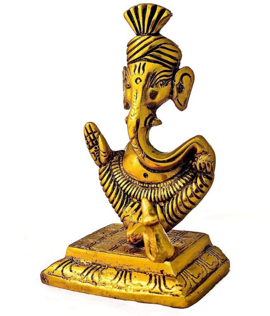 Green Tales - Brass Lord Ganesha Idol ( 14 cm )